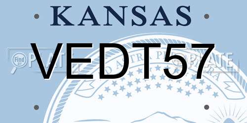 VEDT57 Kansas License Plate