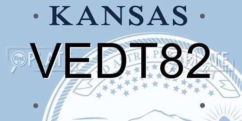 VEDT82 Kansas License Plate