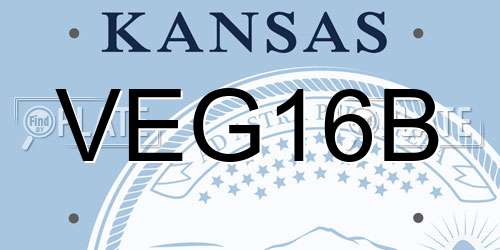 VEG16B Kansas License Plate