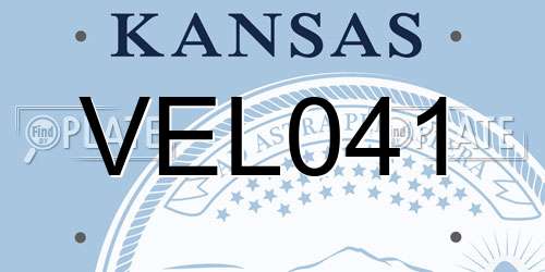VEL041 Kansas License Plate