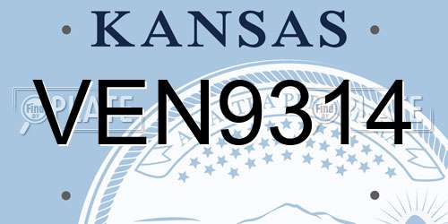 VEN9314 Kansas License Plate