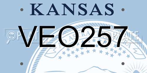 VEO257 Kansas License Plate