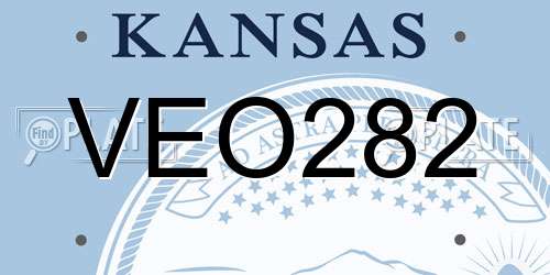 VEO282 Kansas License Plate