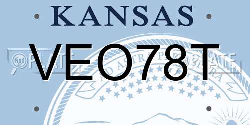 VEO78T Kansas License Plate