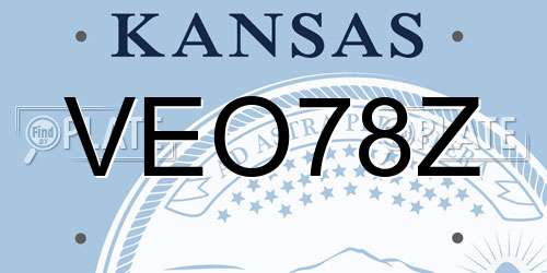 VEO78Z Kansas License Plate