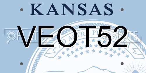 VEOT52 Kansas License Plate