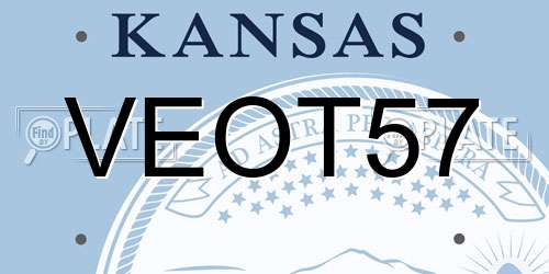 VEOT57 Kansas License Plate
