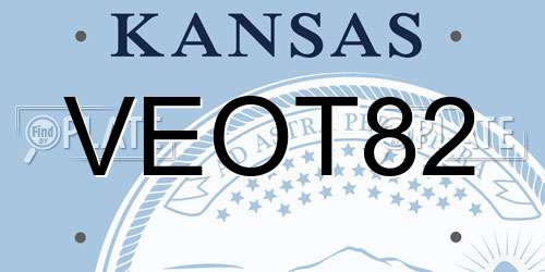 VEOT82 Kansas License Plate