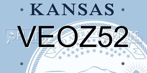 VEOZ52 Kansas License Plate
