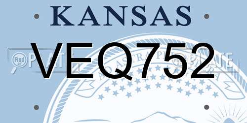 VEQ752 Kansas License Plate