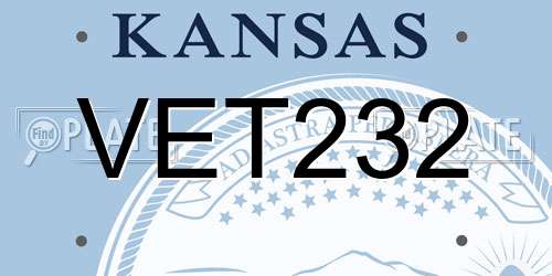 VET232 Kansas License Plate