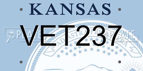 VET237 Kansas License Plate