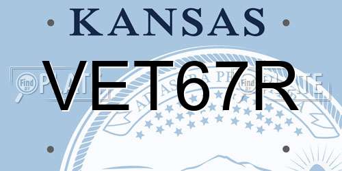 VET67R Kansas License Plate