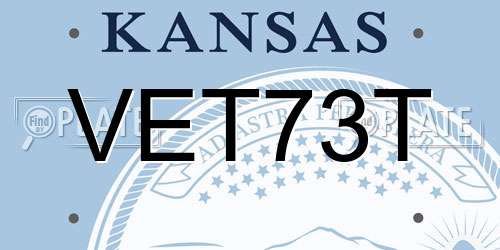 VET73T Kansas License Plate