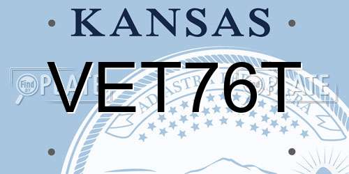 VET76T Kansas License Plate