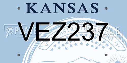 VEZ237 Kansas License Plate