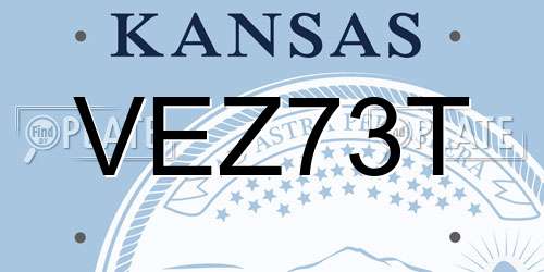 VEZ73T Kansas License Plate
