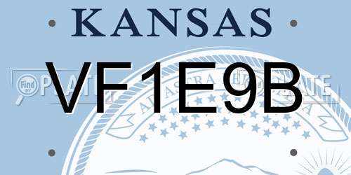 VF1E9B Kansas License Plate