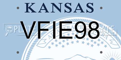 VFIE98 Kansas License Plate