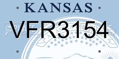VFR3154 Kansas License Plate