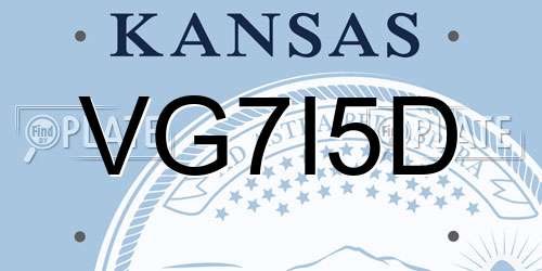 VG7I5D Kansas License Plate