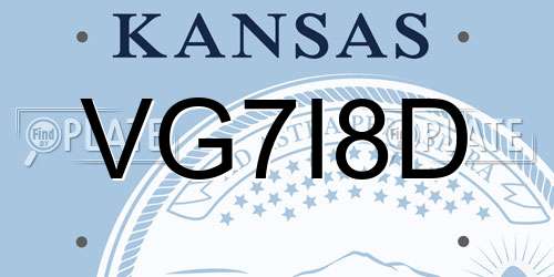VG7I8D Kansas License Plate