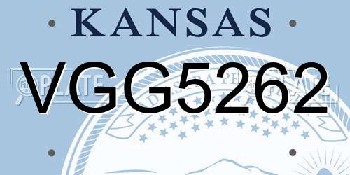 VGG5262 Kansas License Plate