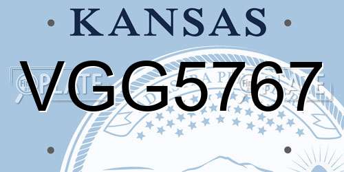 VGG5767 Kansas License Plate