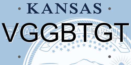 VGGBTGT Kansas License Plate