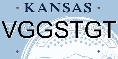 VGGSTGT Kansas License Plate