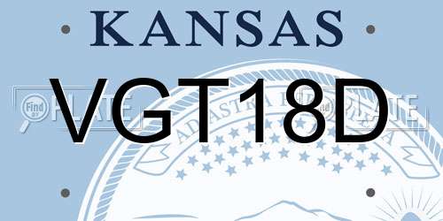 VGT18D Kansas License Plate