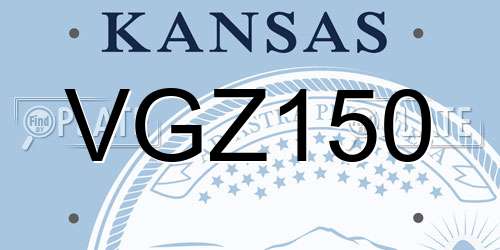 VGZ150 Kansas License Plate