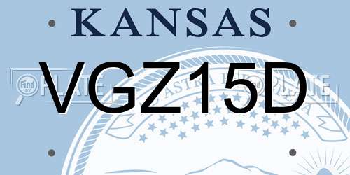 VGZ15D Kansas License Plate