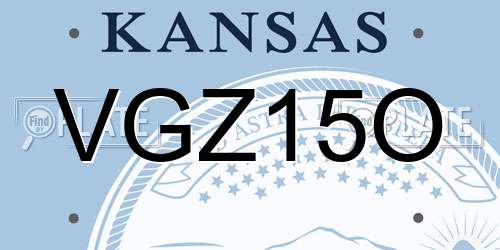 VGZ15O Kansas License Plate