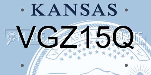 VGZ15Q Kansas License Plate