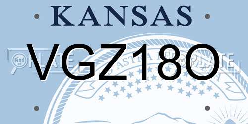 VGZ18O Kansas License Plate