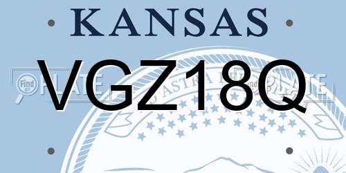 VGZ18Q Kansas License Plate