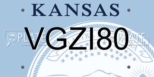 VGZI80 Kansas License Plate