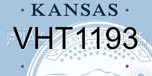VHT1193 Kansas License Plate