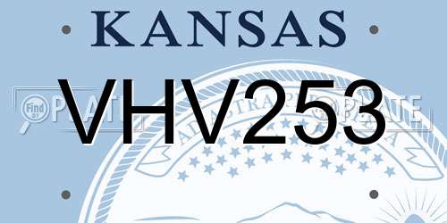 VHV253 Kansas License Plate