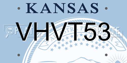 VHVT53 Kansas License Plate