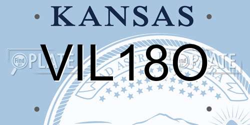 VIL18O Kansas License Plate