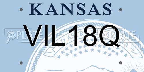 VIL18Q Kansas License Plate