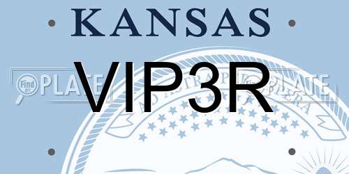 VIP3R Kansas License Plate