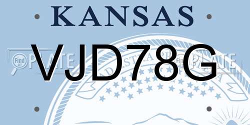 VJD78G Kansas License Plate