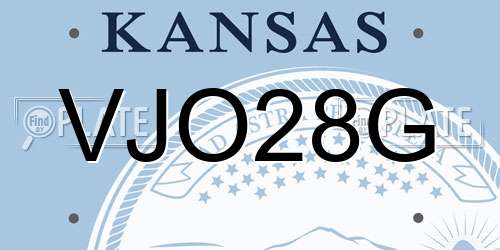 VJO28G Kansas License Plate