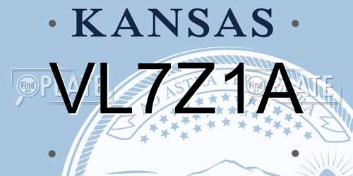 VL7Z1A Kansas License Plate