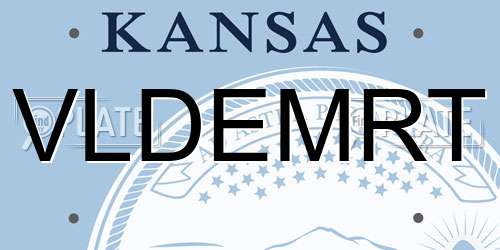 VLDEMRT Kansas License Plate