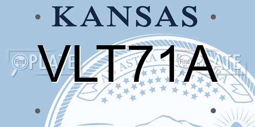 VLT71A Kansas License Plate
