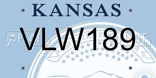 VLW189 Kansas License Plate